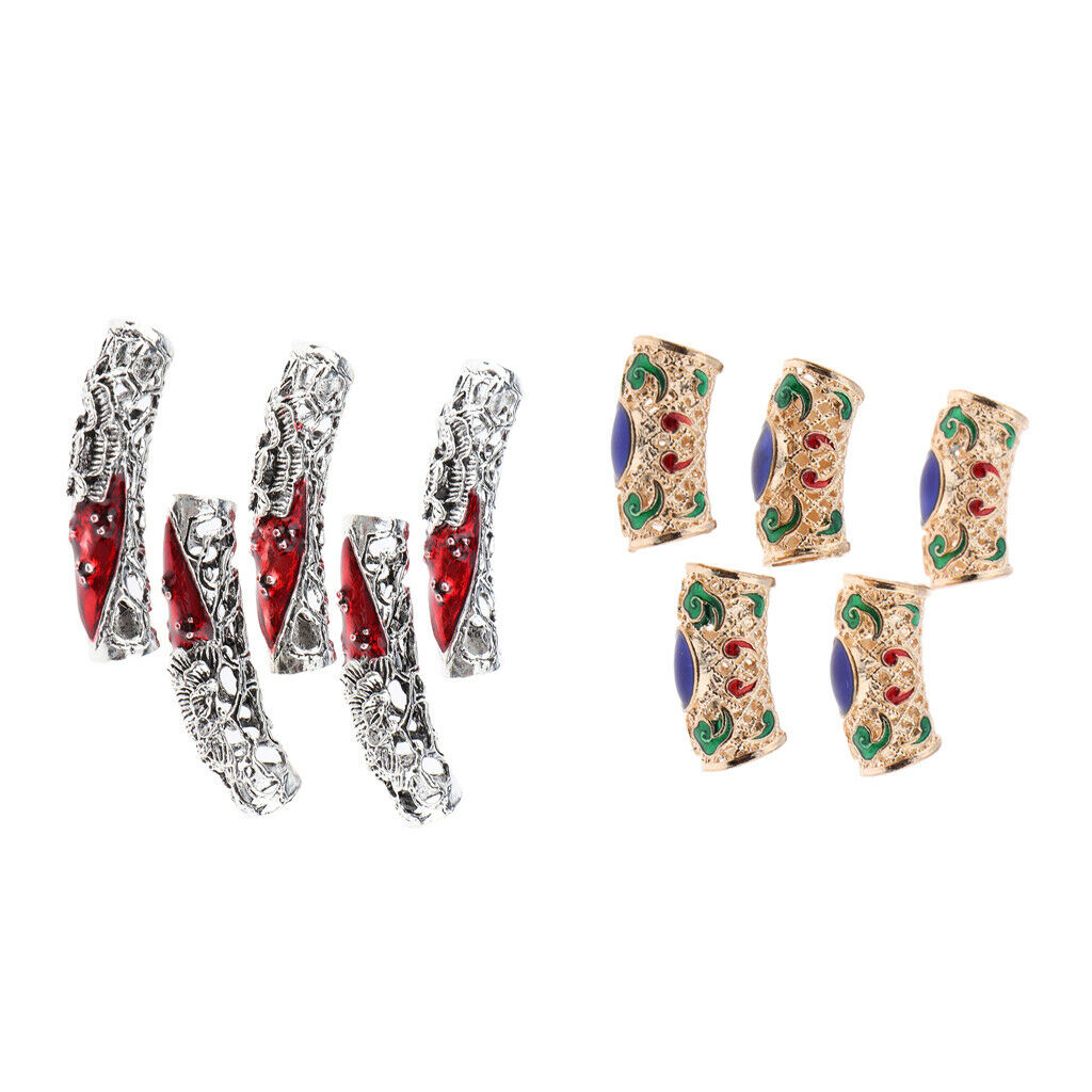 10 Pieces Hair Extension Beads Dreadlock Braiding Tubes DIY Jewelry Found Pieces