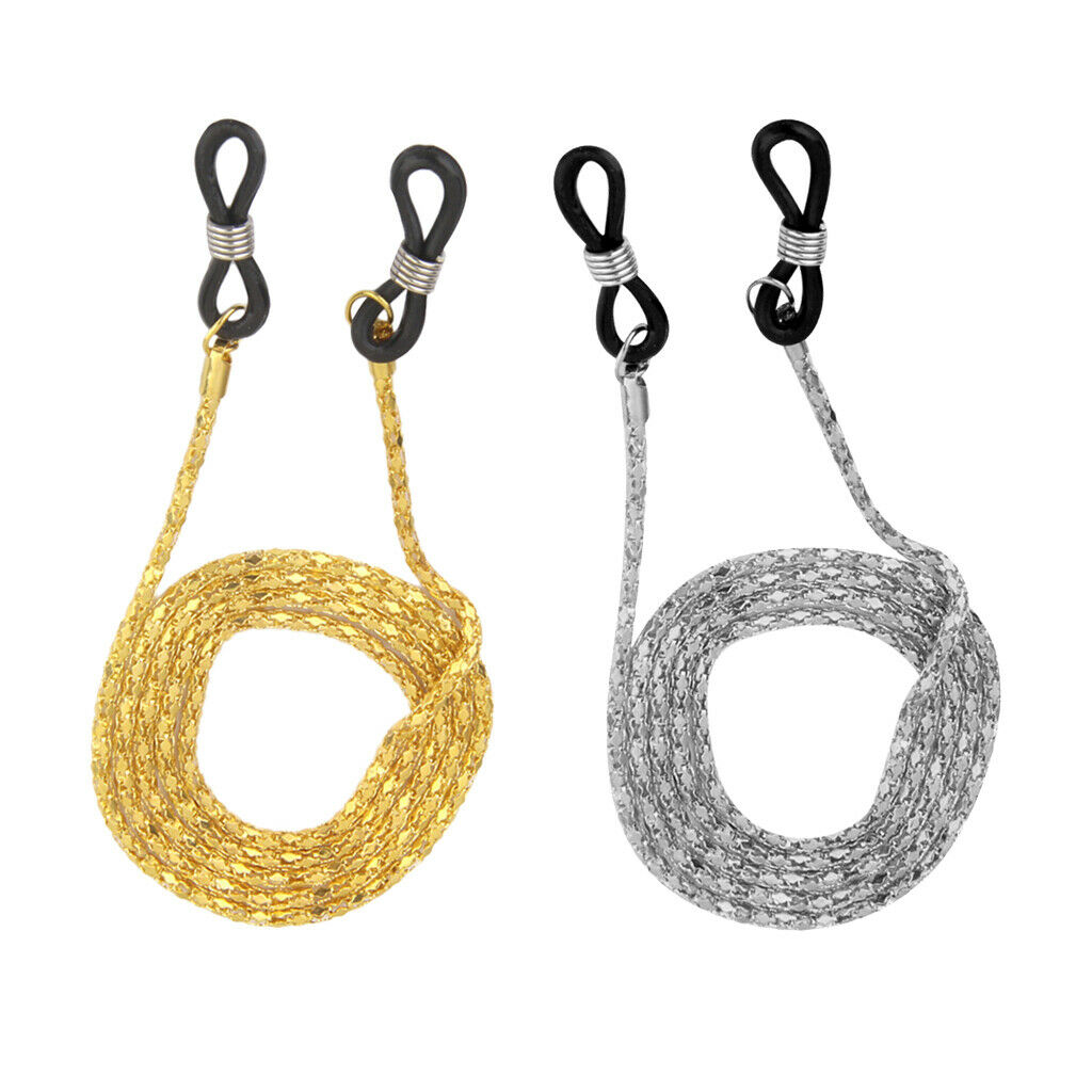2 Pieces Metal Sunglasses Eyeglass Chain Glasses Cord Neck Strap Holders