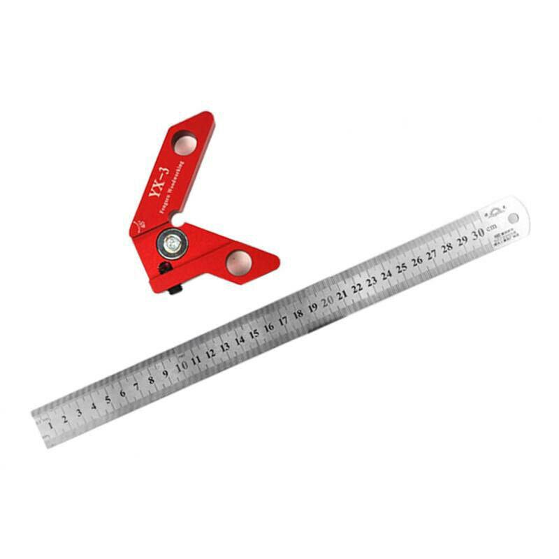 Woodworking Center Scriber 45 and 90 Degree Ruled Carpenter Ruler Gauge
