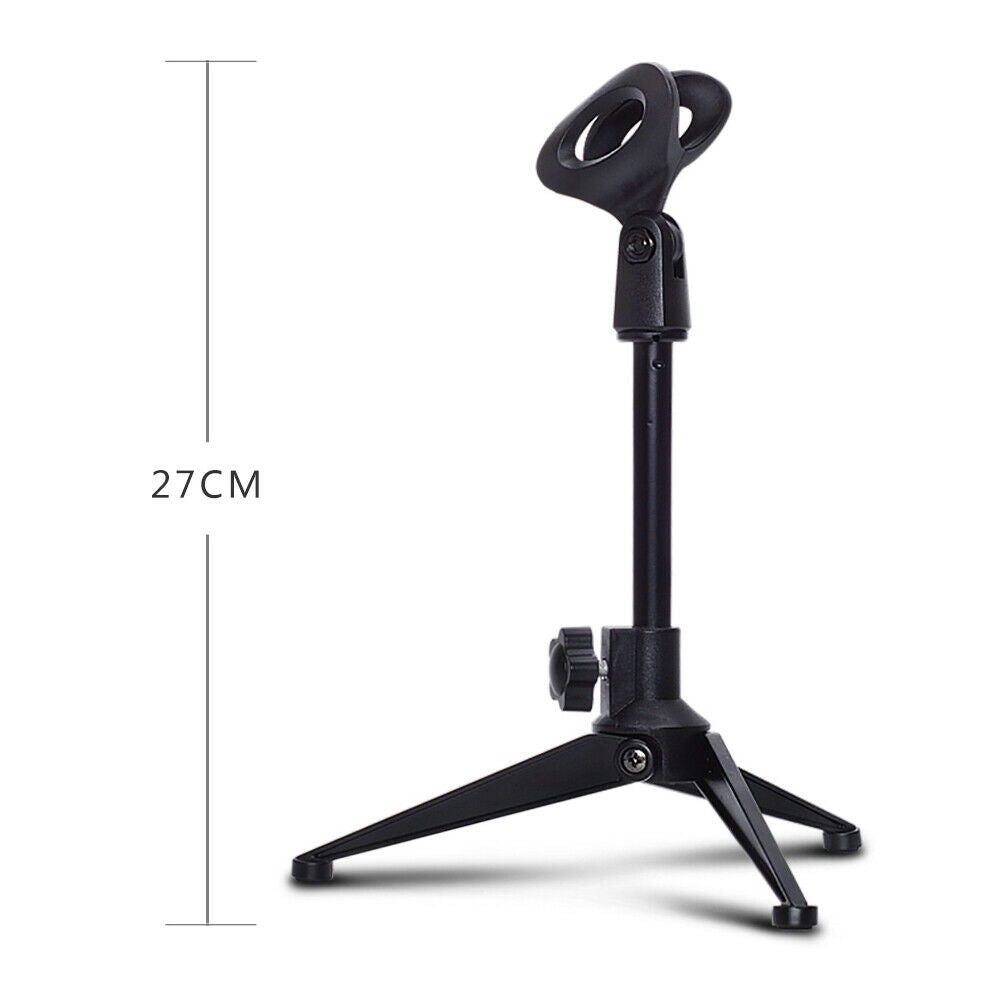 Professional Handheld Mic Clip Holder Stand Tripod Desktop Laptop PC Computer