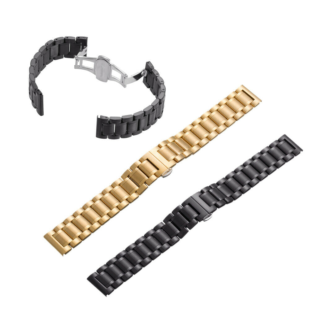 Stainless Steel Wristband Butterfly Closure For   Honor S1 Watch Black