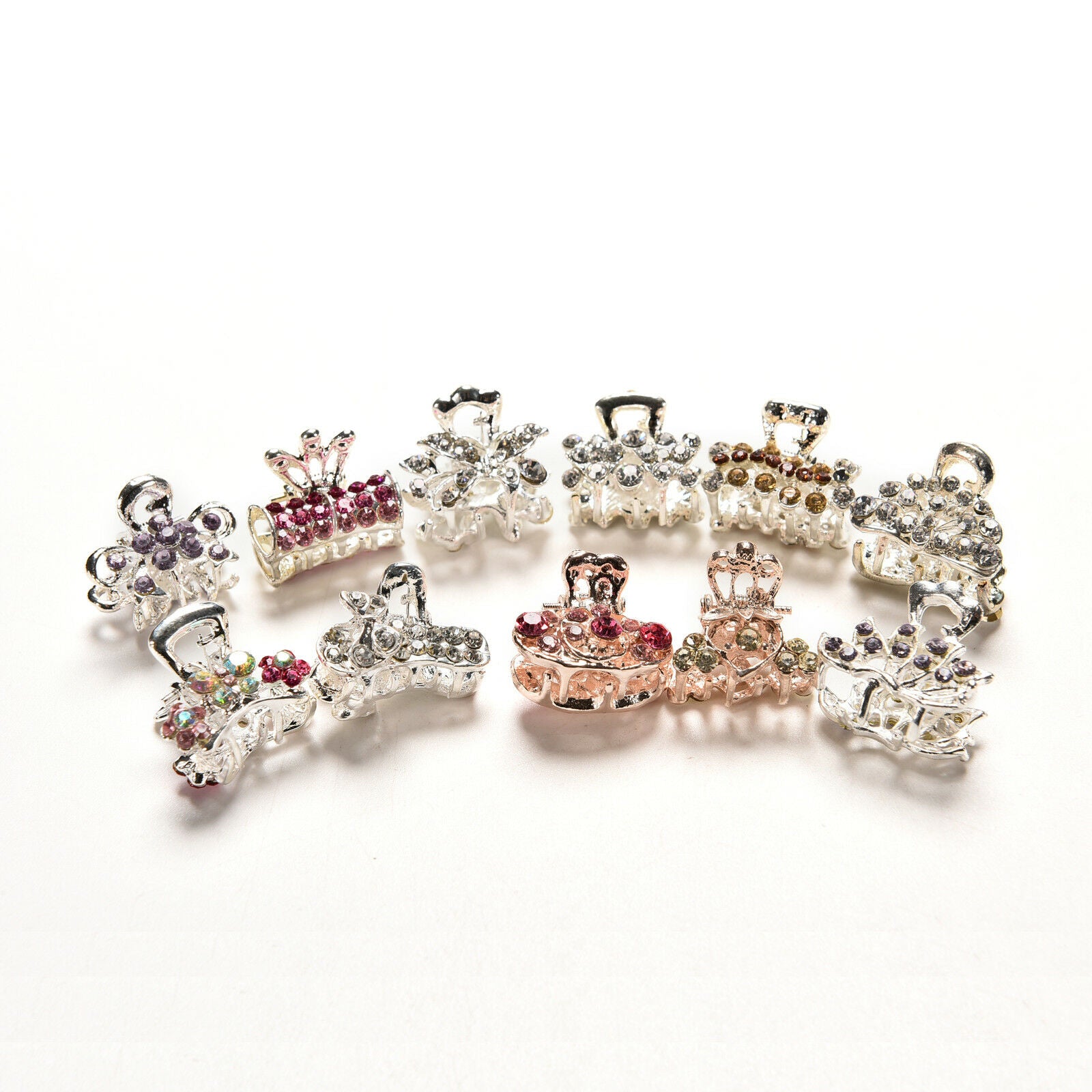 2x Style  Crystal Flower Mini Hair Claw Clamp  Hair Clip Hair Pin Beaut.l8