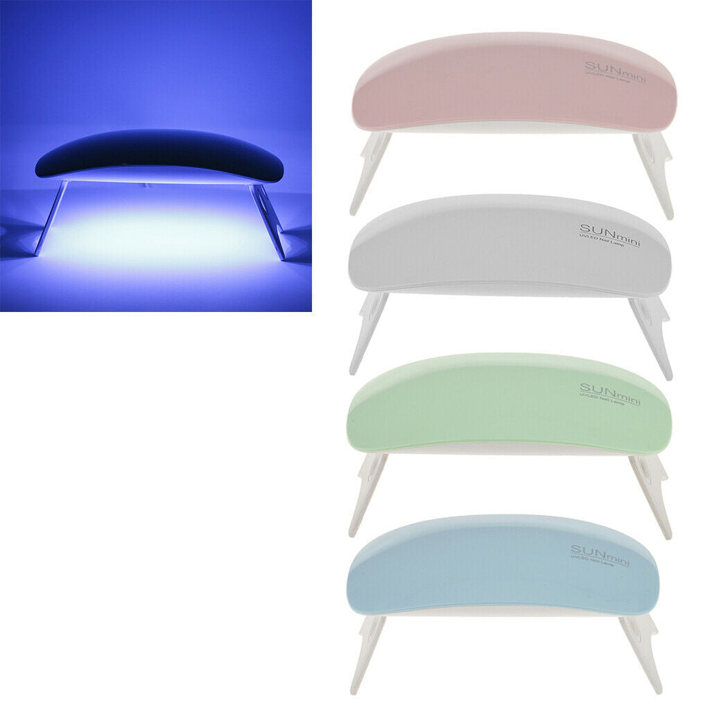 Folding Uv Led Nail Lamp Gel Polished Hard Nail Dryer with Pink Timer - White,