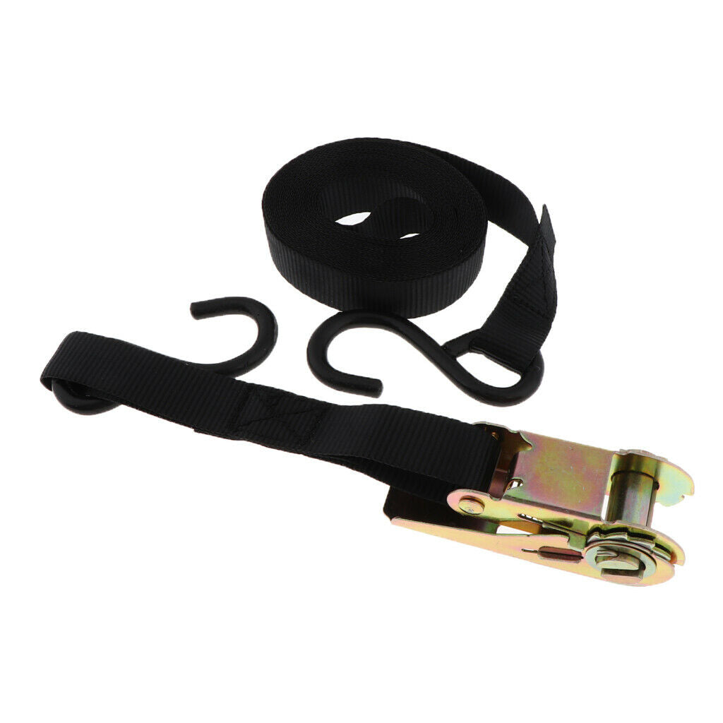 Travel Tie Down Strap Ratchet Belt Luggage Bag Cargo Lashing Metal Buckle