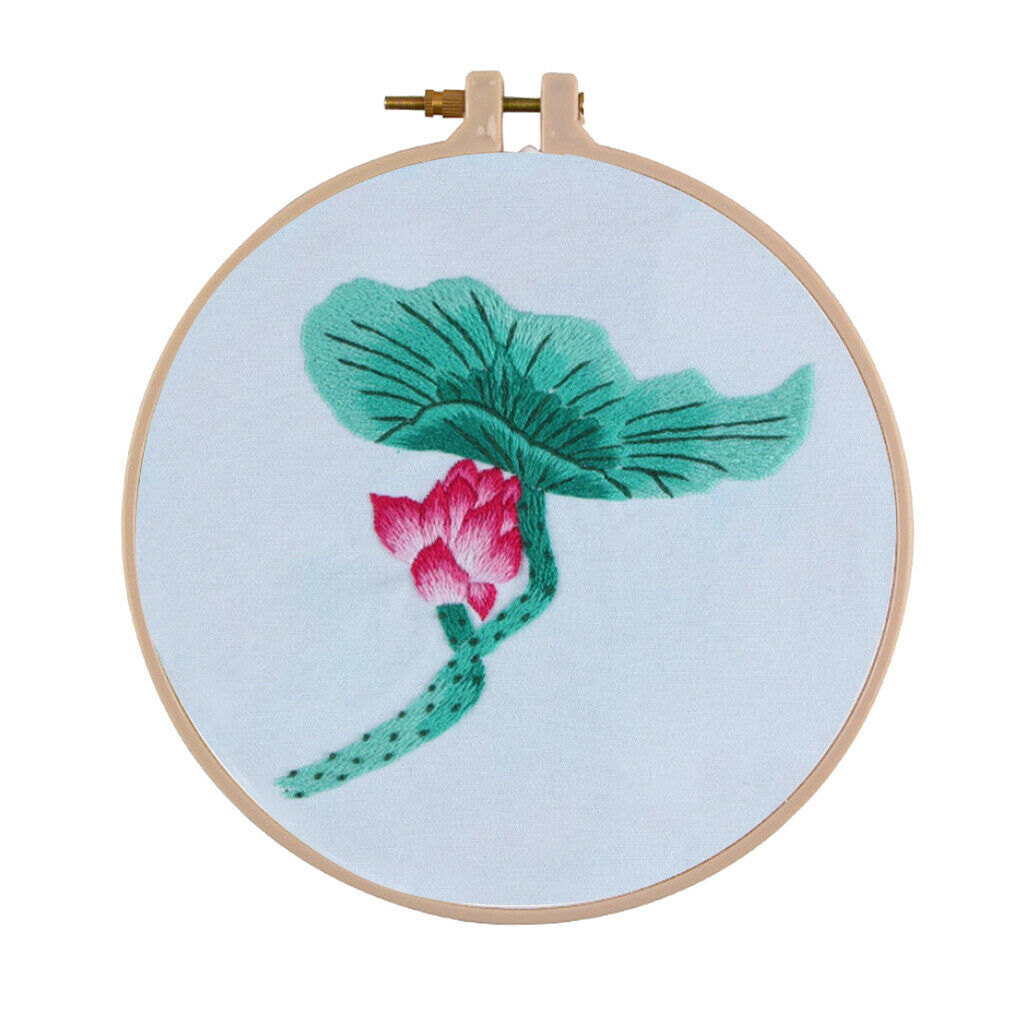 Modern Lotus Hand Embroidery Kit Embroidery Sampler for Beginners Lotus 2