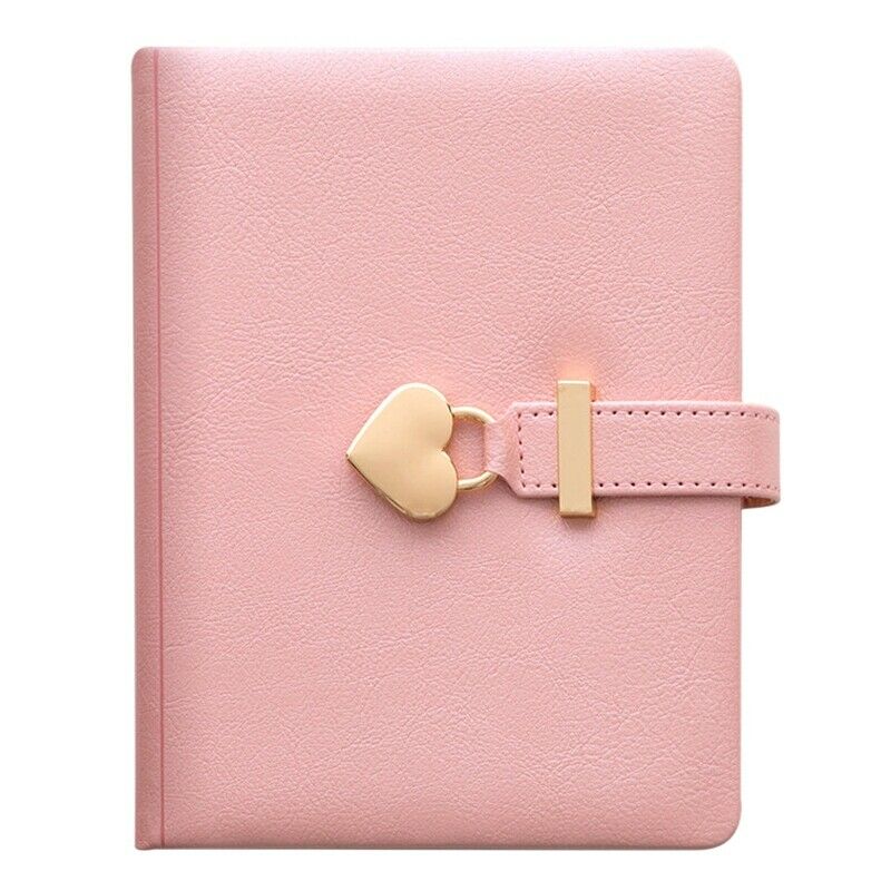 Heart Shaped Combination Lock Diary with Key Personal Organizers Secret ebook T7