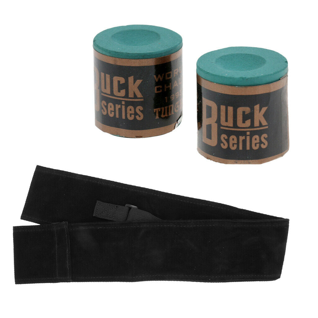 2 Blocks Billiard Chalk With Soft Stick Cue Case For 3/4