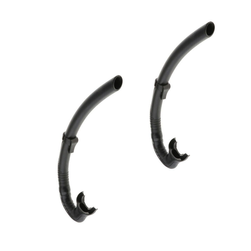 2Pcs Silicone Swimming Training Snorkeling Mouthpiece Breath Tube _Black