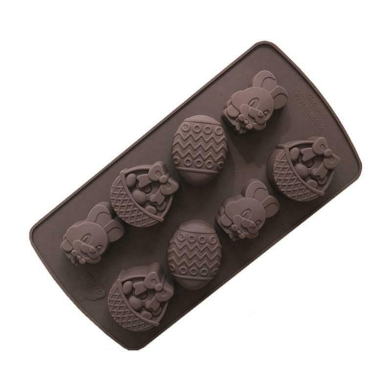 8 Cavity Easter Eggs Chocolate Silicone Mold Candy Cookie Cake Ice Cube Mould