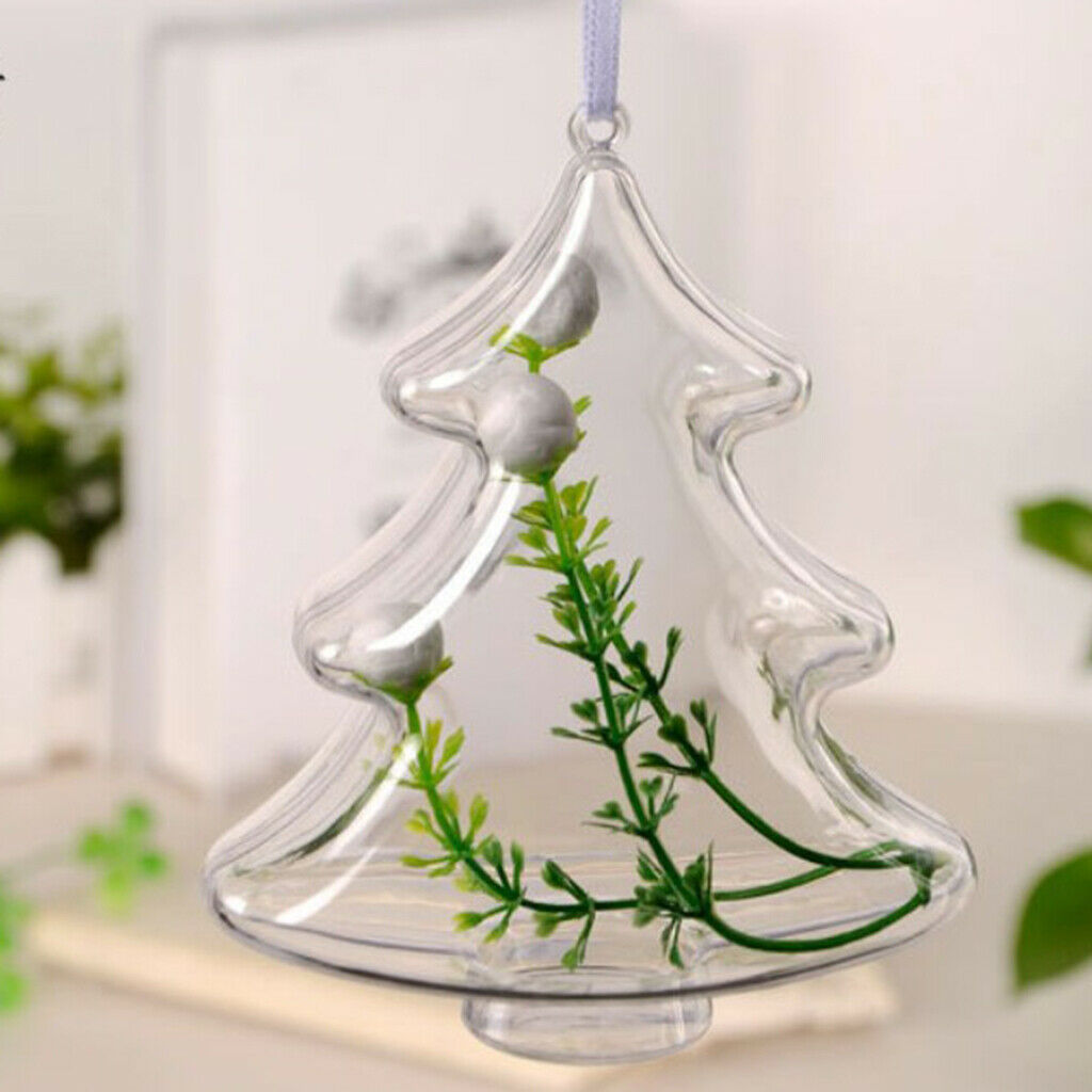 6pcs Mini Fir Christmas Bauble Hanging Clear Plastic Perfect Decoration