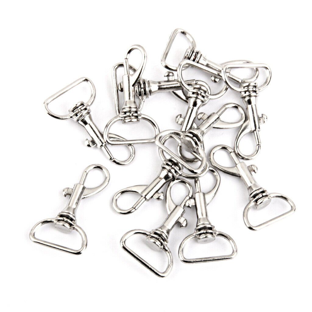 10pcs Heavy Duty D Ring Snap Hooks Trigger Lobster Clasps Clips Dog Lead