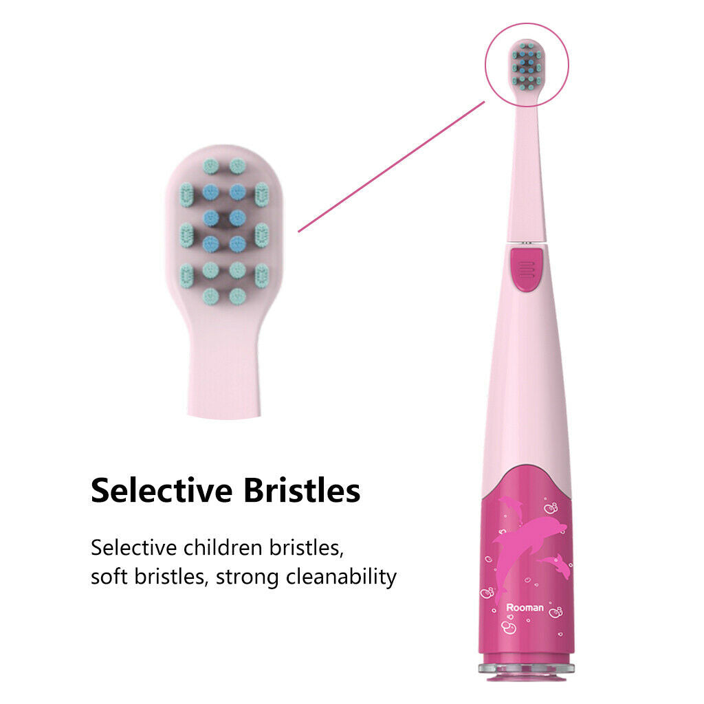 Electric Toothbrush Oscillating Kids Brush 3 Modes for Children Pink