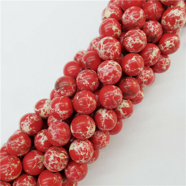 1 Strand 8mm Red Sea Sediment Jasper Round Ball Loose Beads 15.5inch HH9027