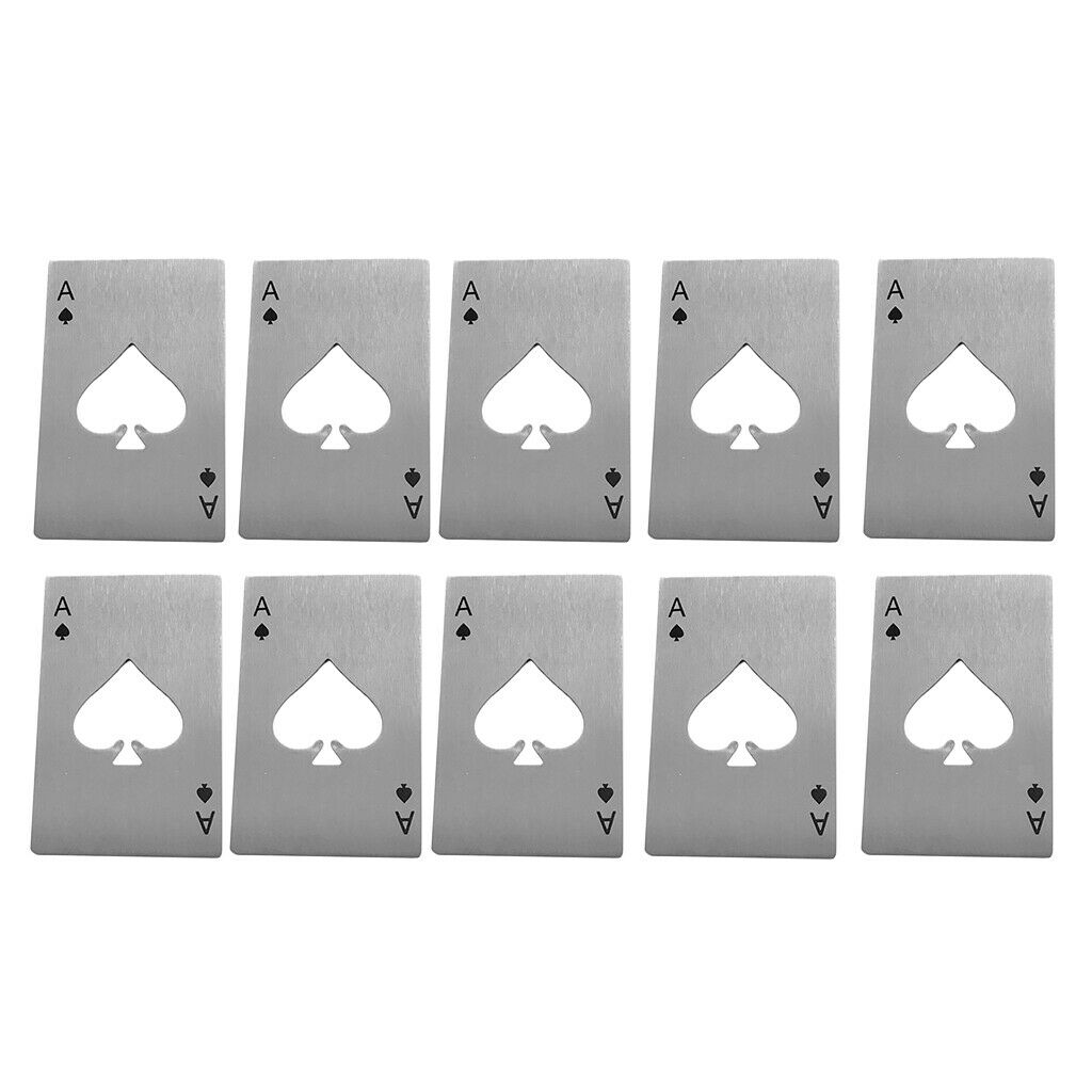 10 Pieces Lightweight Playing Card Ace of Spades Bar Beer Cover   Opener