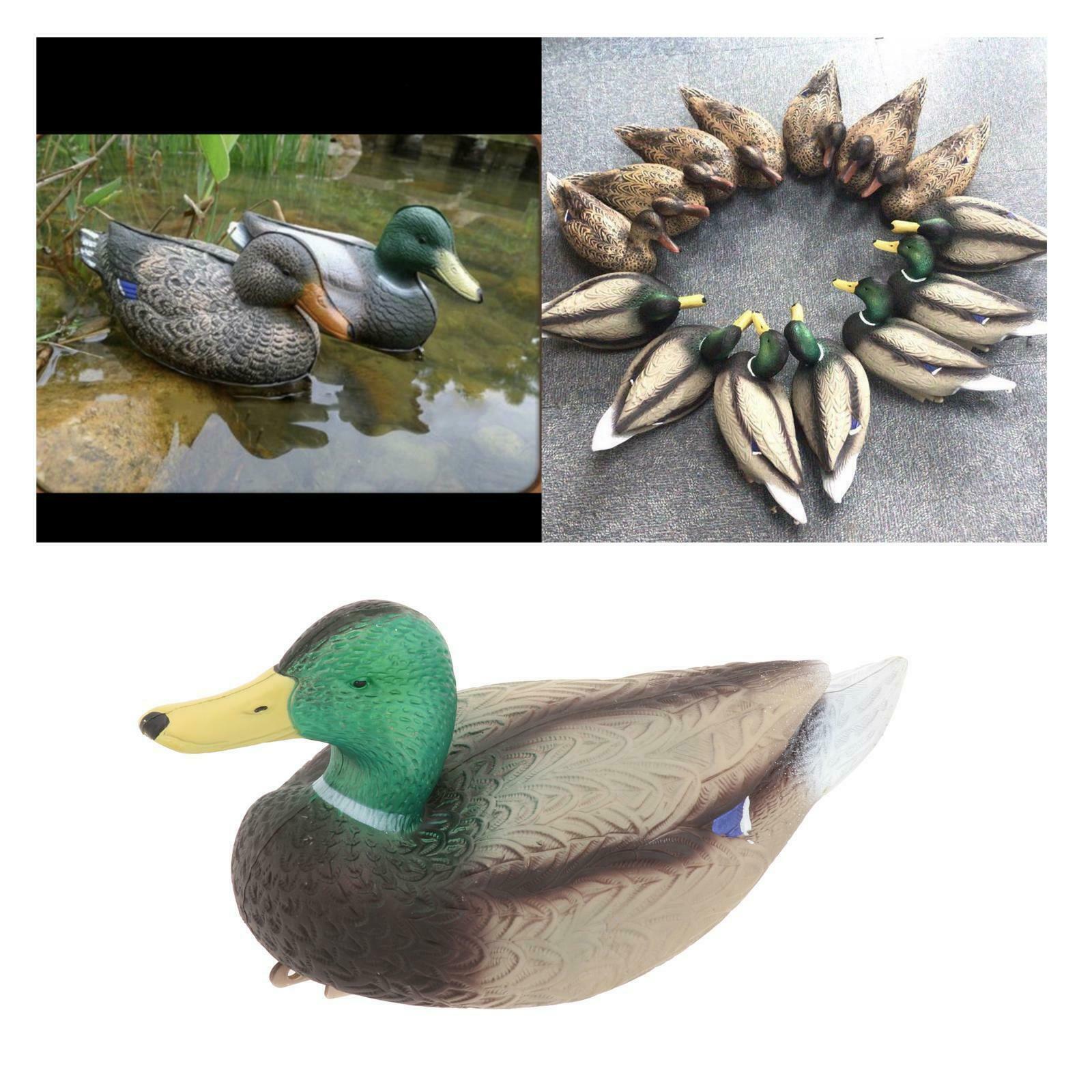 Lifelike Mallard Duck Decoys Floating Hunting Shooting Animals Pond Pool