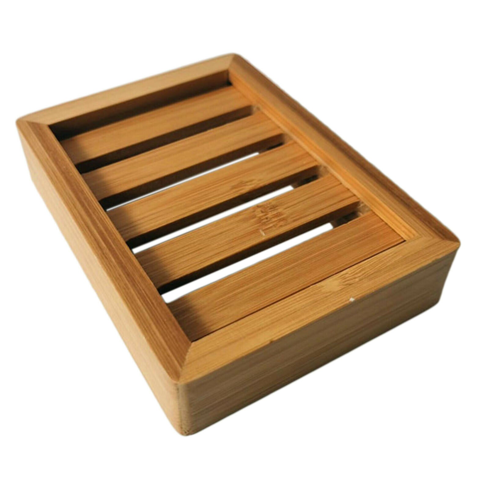 12X8cm Bamboo Soap Dish Bathroom Shower Kitchen Soap Holder Sponges Bathtub