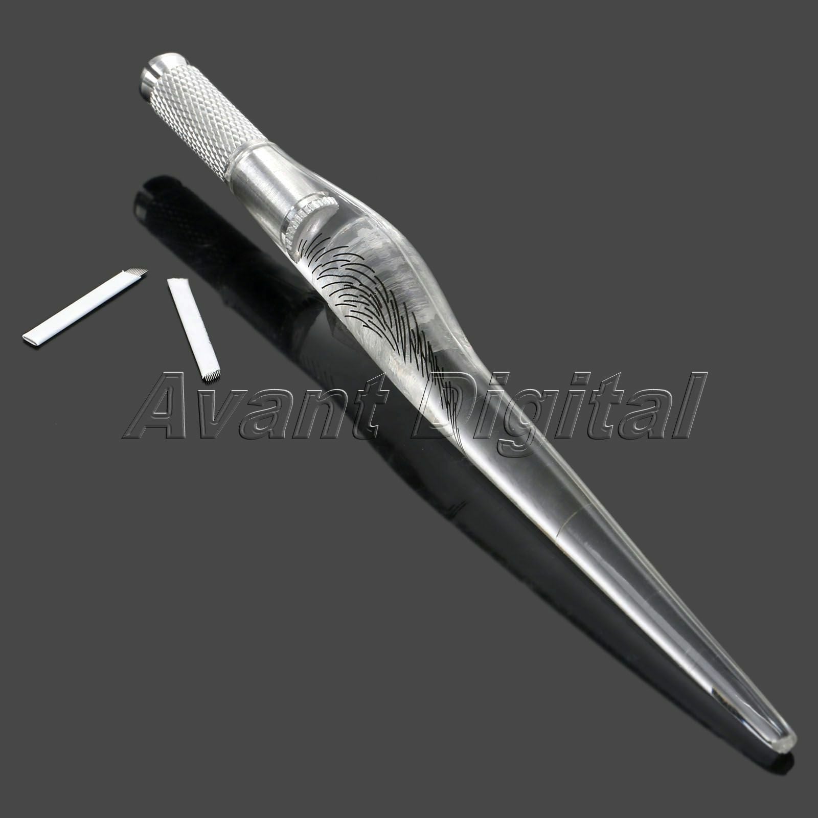 50X Permanent makeup 9 Curved Blade Needle for Eyebrow lip and Gift Tattoo pen