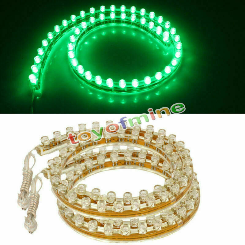 2x 48cm 48 LED Strip Light 12V DC Car Motorcycle Lamp Flexible Waterproof Green