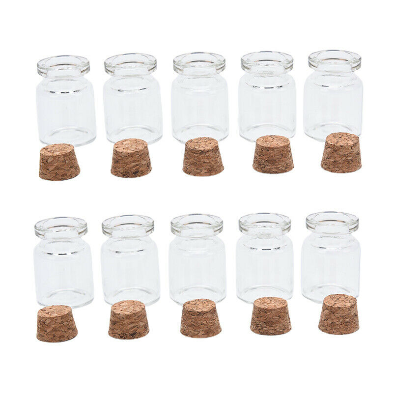 10Pcs Mini Glass Wishing Bottle with Cork Bead Jewelry Containers DIY DecoratiI7