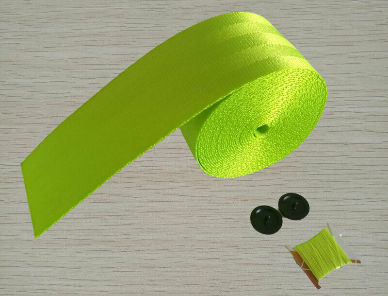 Seat Belts Fluorescent Green 3.6m Webbing 3 Point Auto Racing Front Safety 360CM