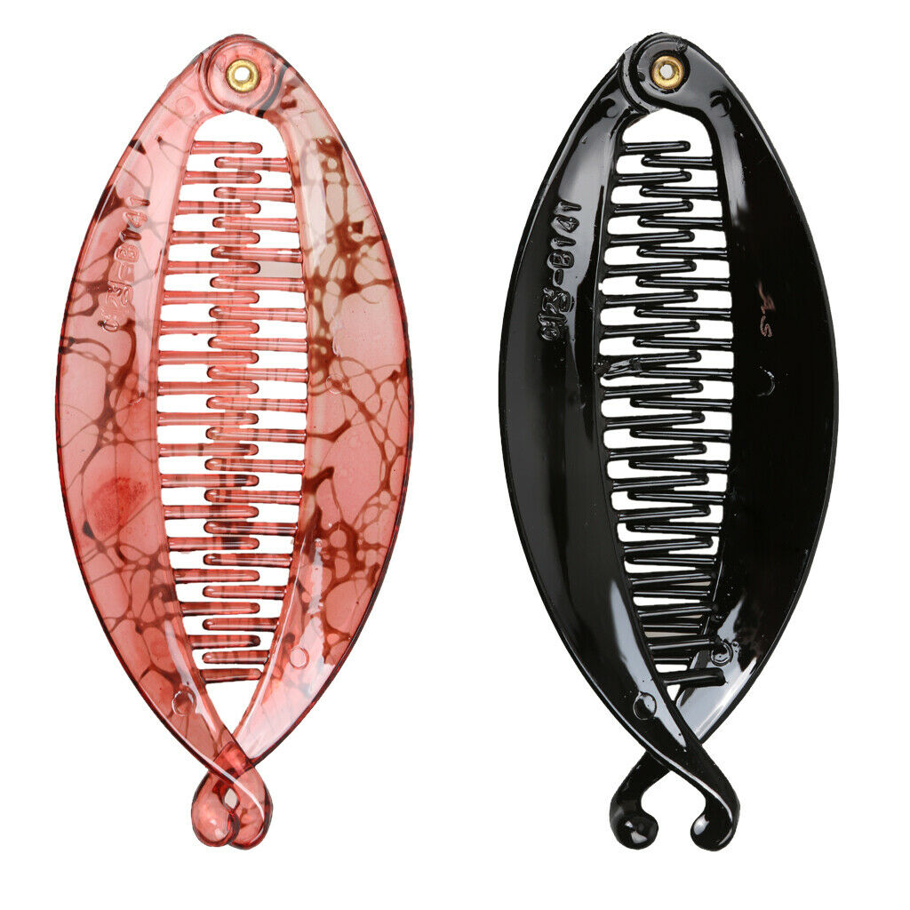 2Pcs   Banana   Hair   Clips   Comb   Headdress       Shape   Grip   Clamp