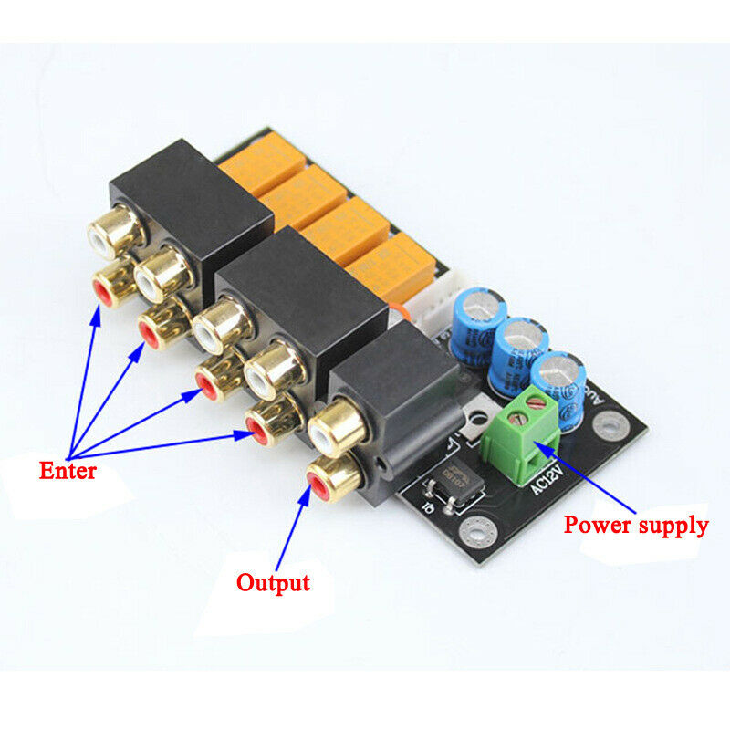 Audio Input Signal Relay Selector Board 4 CH Signal Switching Amplifier Board