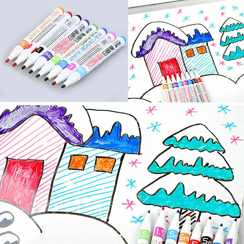 8 Pcs Multicolor Liquid Chalk Marker Pen Note Board Glass Writing Paintings DIY