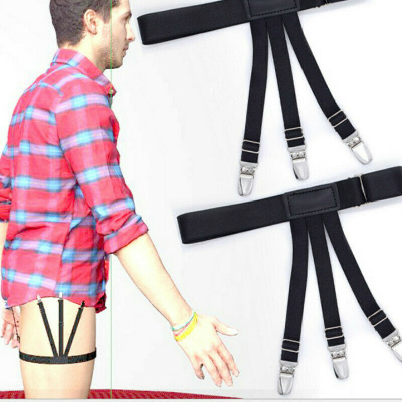 Men Shirt Stays Holders Adjustable Elastic Suspenders Suit Brace Garter Belt New