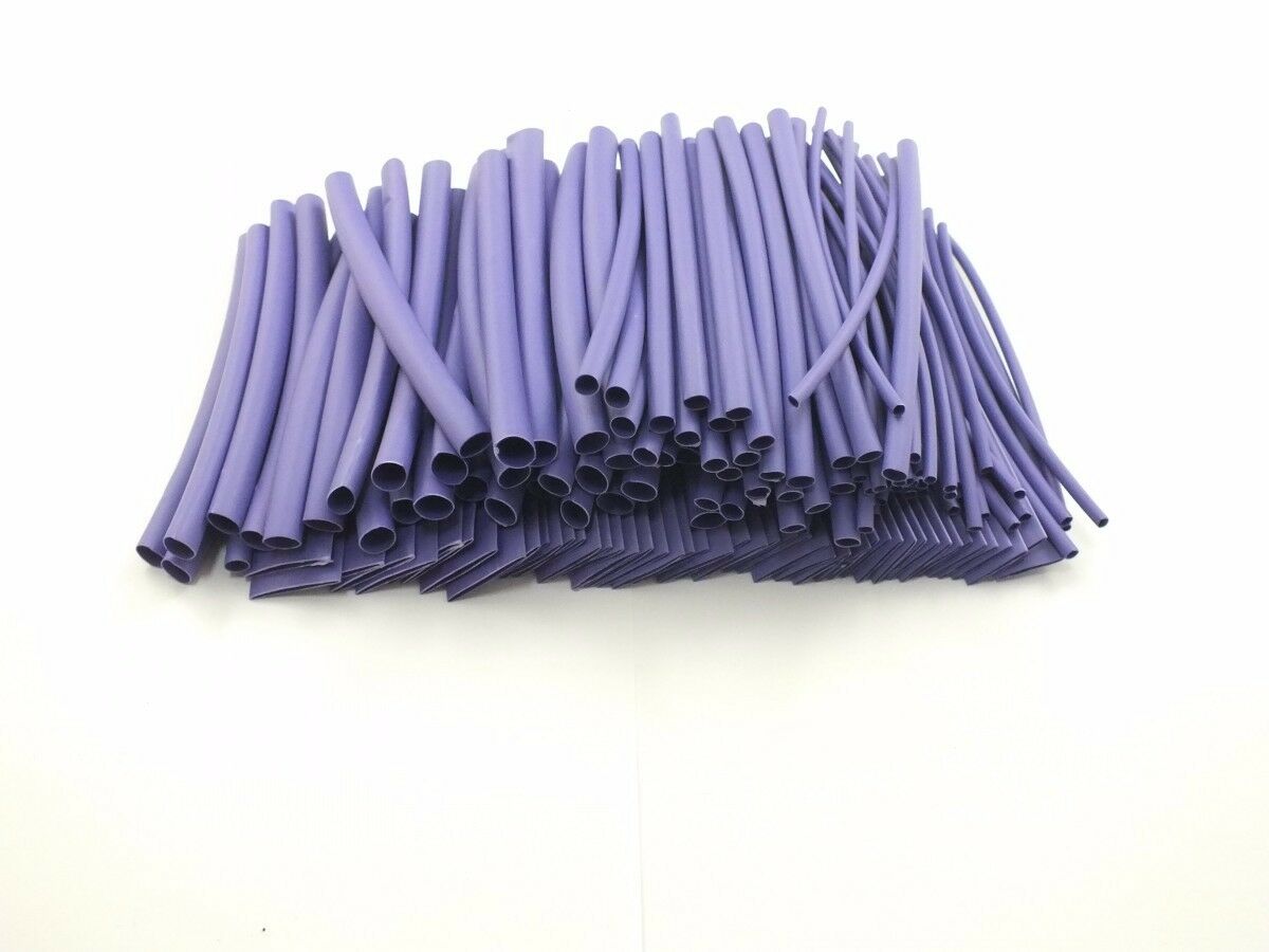 150PCS Pro-kit 4" shrinkable ratio 2:1 Heat Shrink Tubing Sleeve 6 Sizes Purple