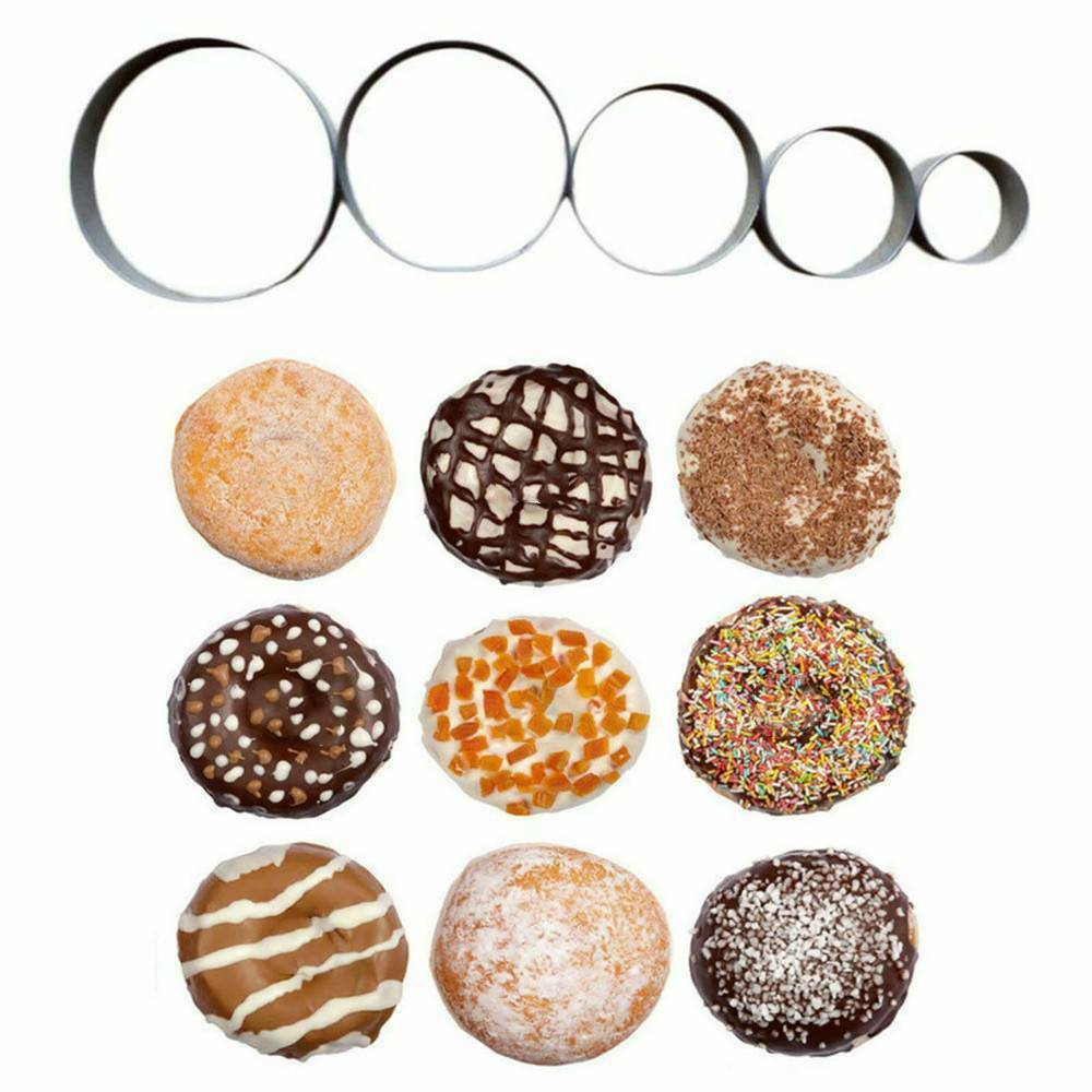 5Pcs Round Biscuit Cutter Mould Cake Cookies Pastry Mold DIY Baking Tools Set