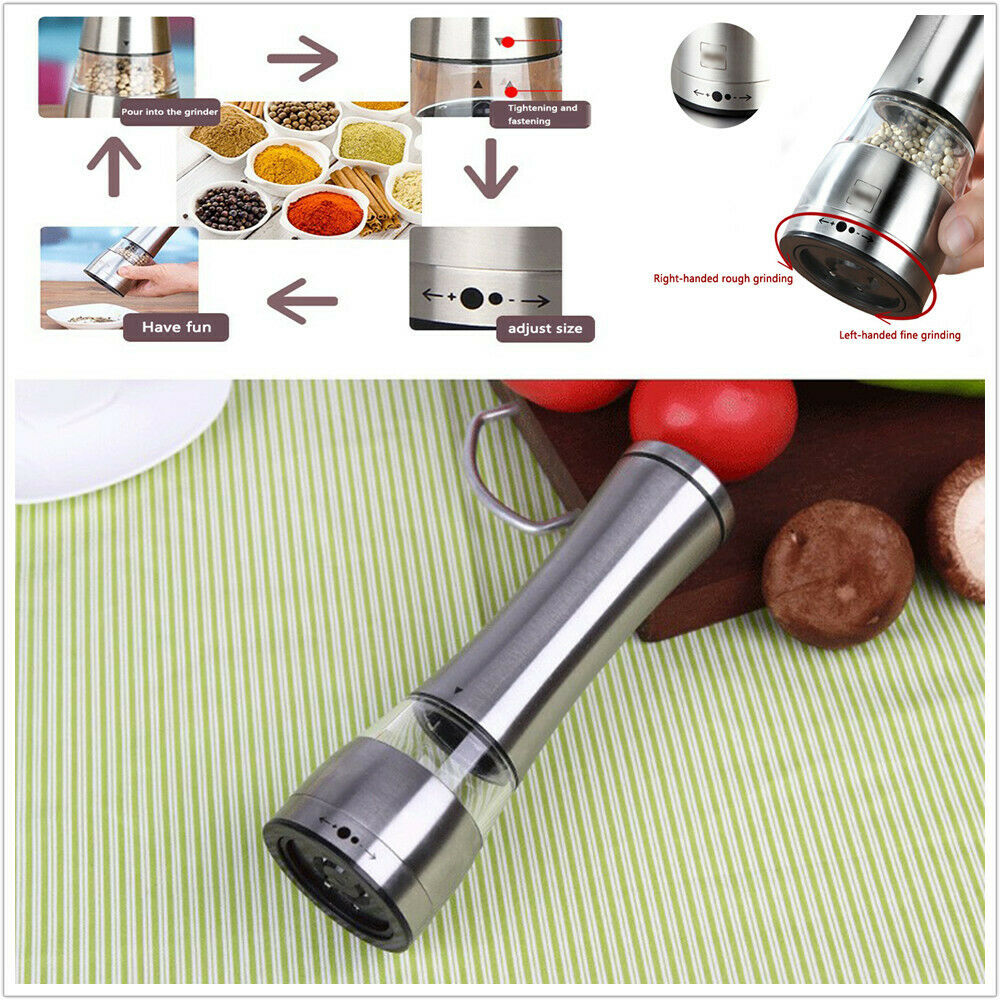 StainlessSteel Manual Condiment Pepper Salt Spice Mill Grinder Kitchen Tool 86ML