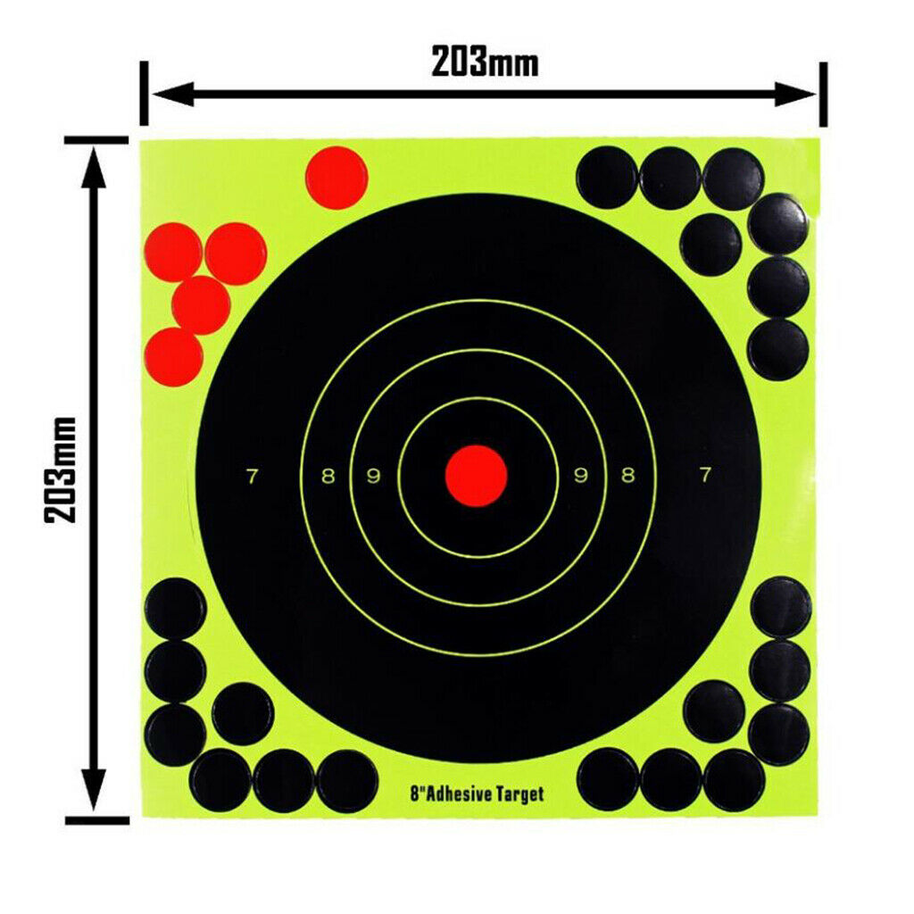 8''x8''  - 10 Sheets Paper Targets for Outdoor Hunting Accessories - Florescent