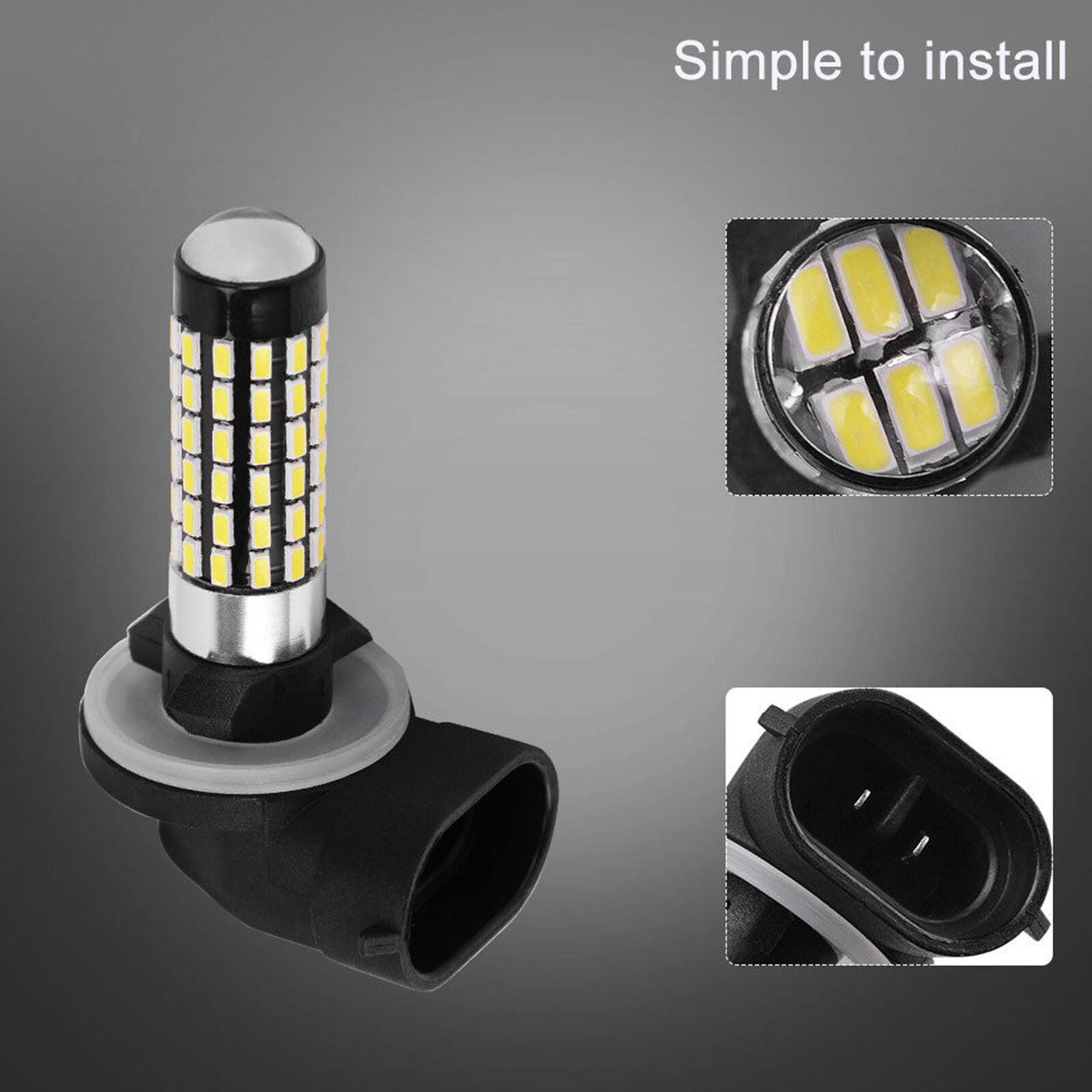 2pcs White 6000K 881 LED Bulb 78SMD 3014 Fog Driving light DRL 862 889 894 New