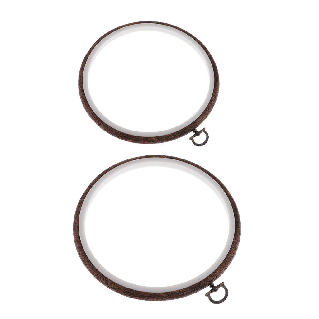 2Pcs Wood Cross Stitch Machine Embroidery Hoop Ring Sewing 11 15cm