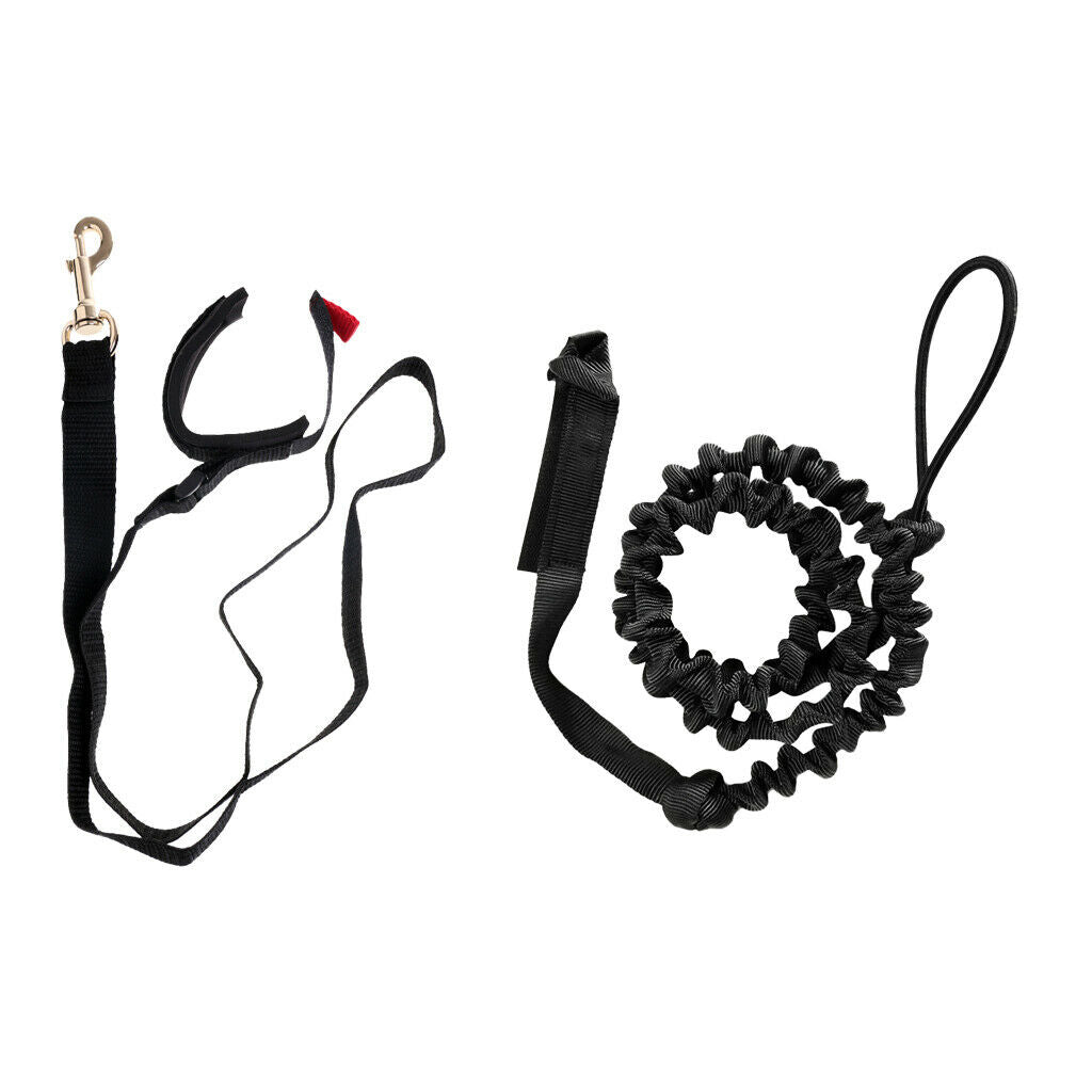 2x 2m Bungee Cord & 1m Webbing Kayak Paddle Leash For Sea Kayaking Paddling