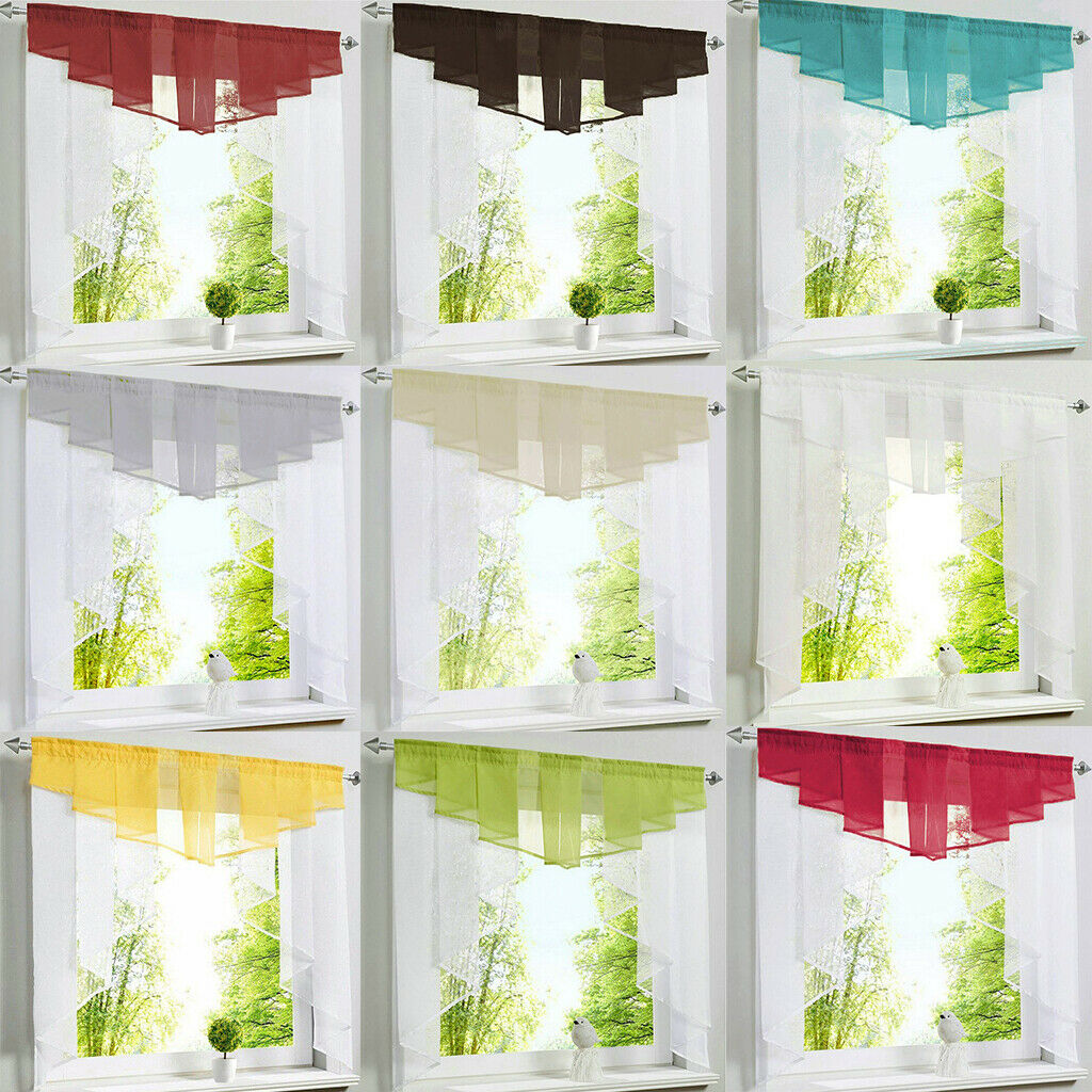 Stitching Pleated Roman Curtain Tulle for Balcony Window White 100Wx100H