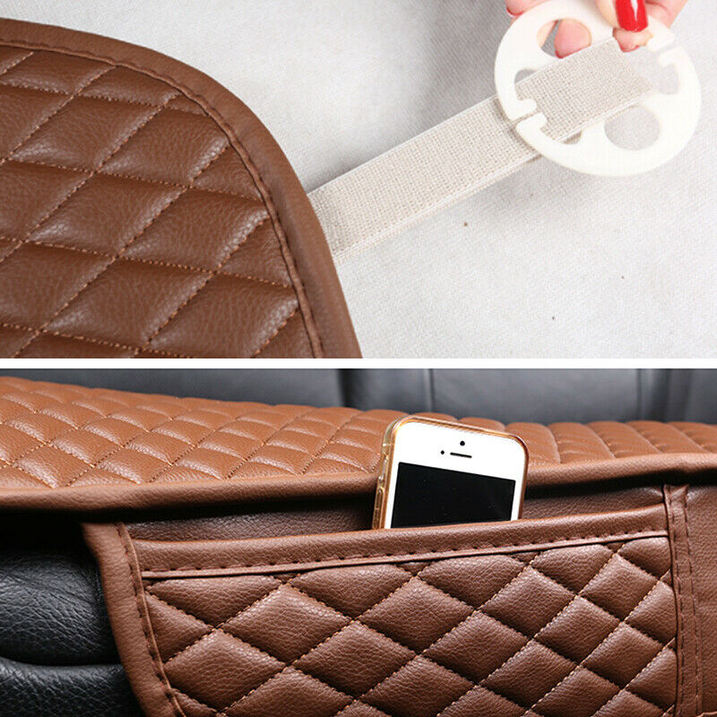 3PCS PU Leather Front+Rear Seat Cushion Car Interior Seat Covers Breathable