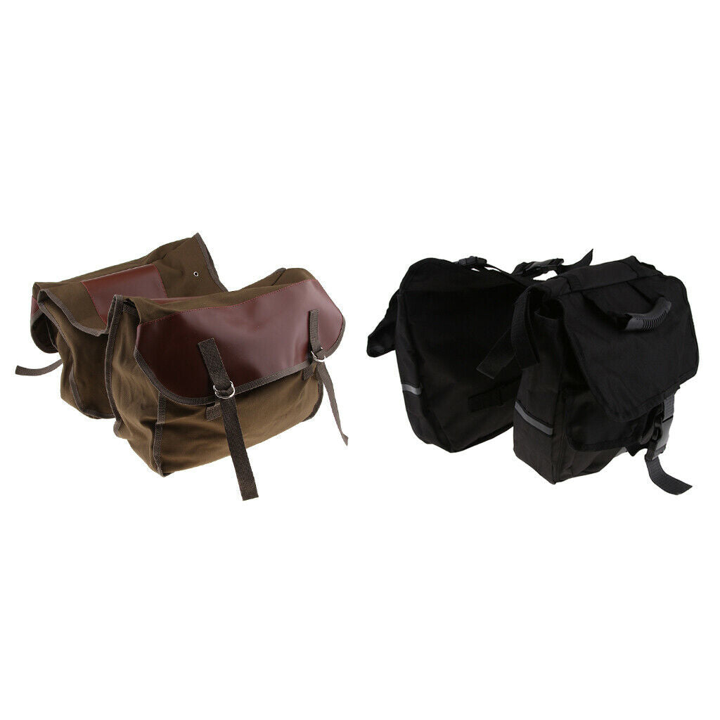 2 Pieces Mototrcycle Bicycle Rear Rack Bags Double Panniers Cargo Trunk Bags