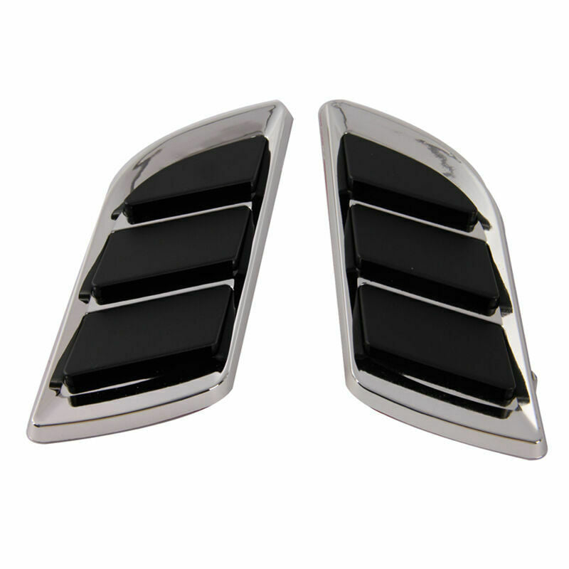 2x Universal Car Decorative Air Flow Intake Scoop Bonnet Side Fender Vents Black