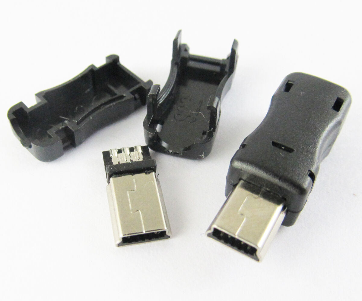 30sets Mini USB 5pin Plug Male Socket Connector 5 Pin Plastic