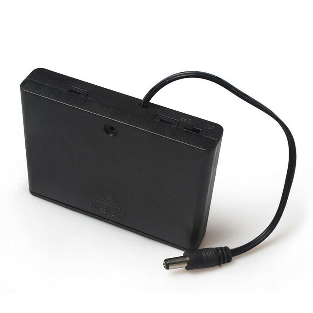 6 AA Battery Holder Case Box & Cover Storage Holder Organizer with DC Head 9V