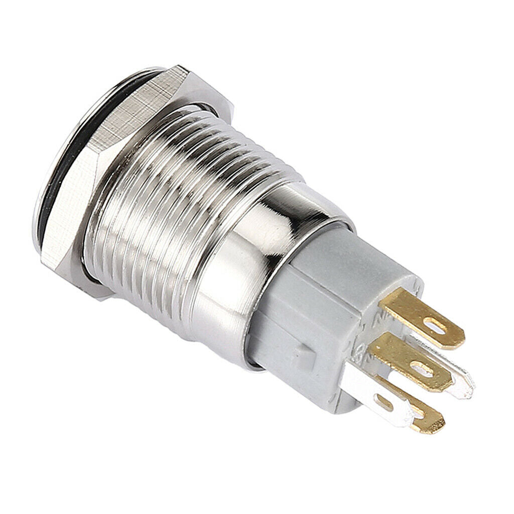 16mm Waterproof Momentary Push Button Switch Made of Aluminum Alloy 12V 3A 1pcs.