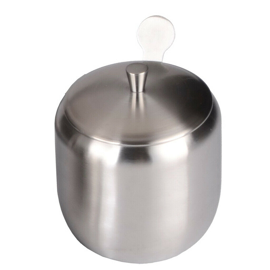 Stainless Steel Spice Jar with Spoon, Salt Pepper Shakers Seasoning Jar Barbecue