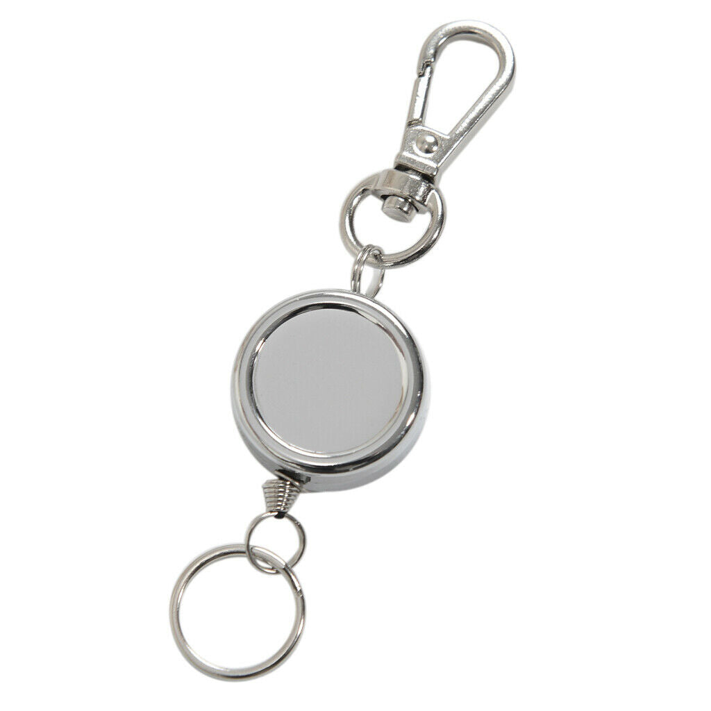 Prettyia Retractable Carabiner  Keyring Key Chain Ring Card Holder
