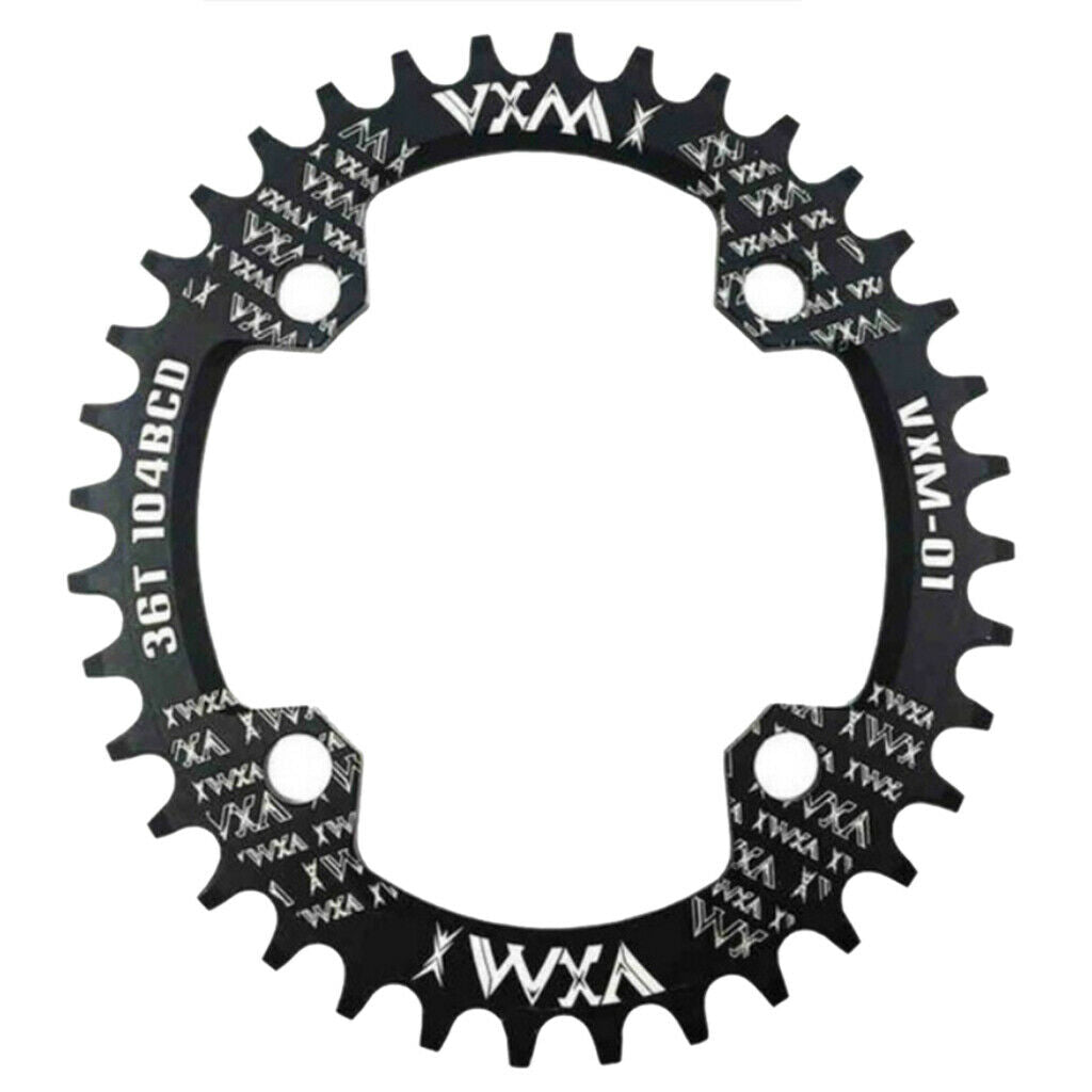 Bike Chainring 104 BCD Narrow Wide Chain Ring 1 Speed Chainwheel Black 36T