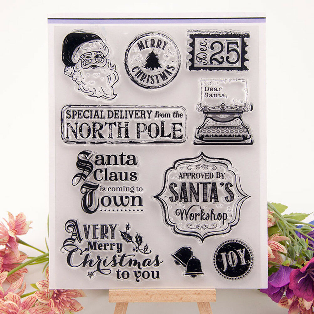 Christmas Santa Transparent Silicone Clear Stamp Scrapbook Embossing Album.l8