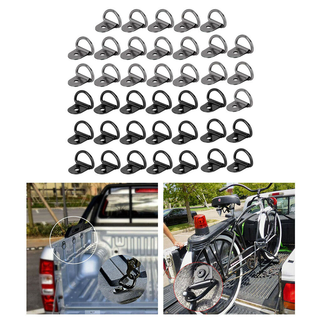 40x D-Ring Tie Downs Lashing Rings Foldable for Loads on Trailers RV Campers