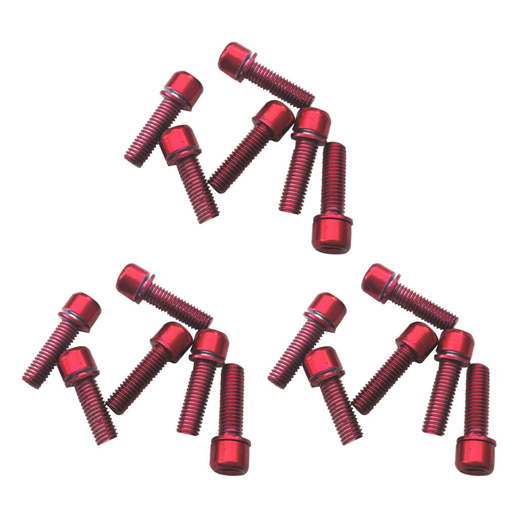 18Pcs Mountain Road Bike Hex Socket Screws M5x18 Bolt for Handlebar Stem Red
