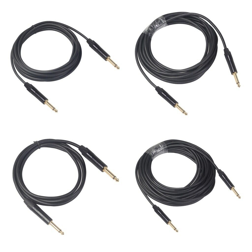 6.35mm (1/4inch) Male to Male Balanced Cable Adapter Connector Black 1.8m