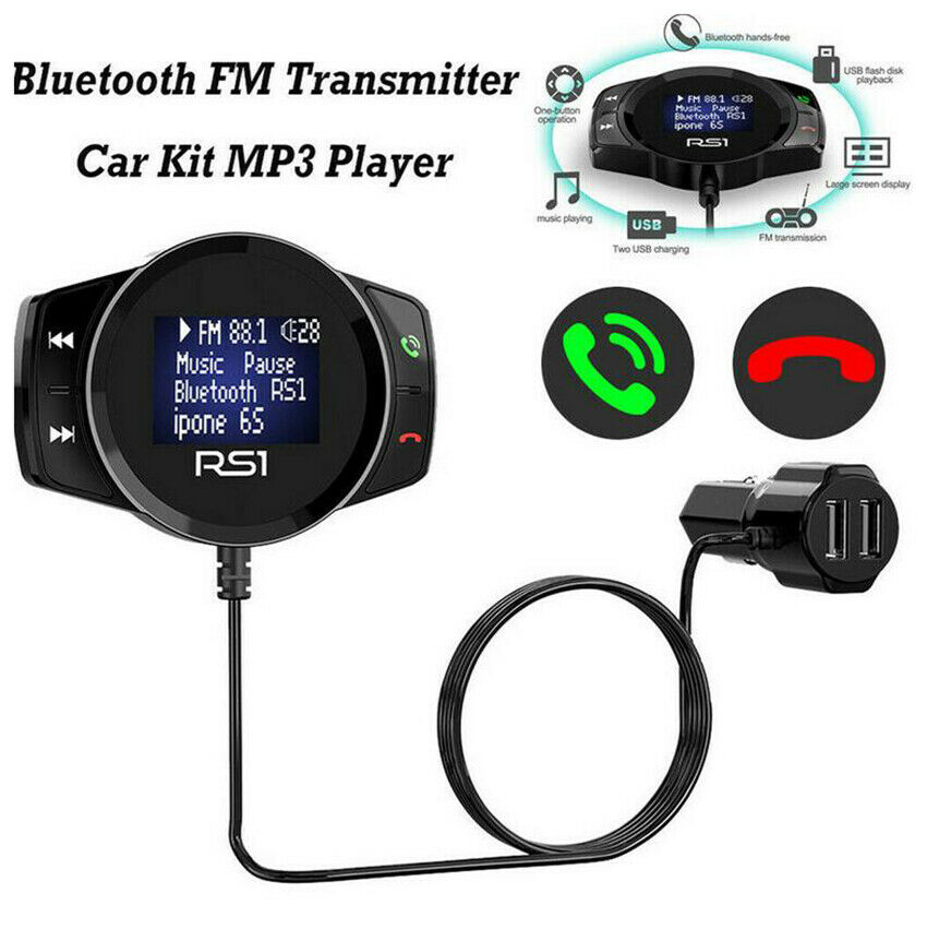 Bluetooth Car Transmitter MP3 Player Radio TF Card Dual USB Charger Handsfree